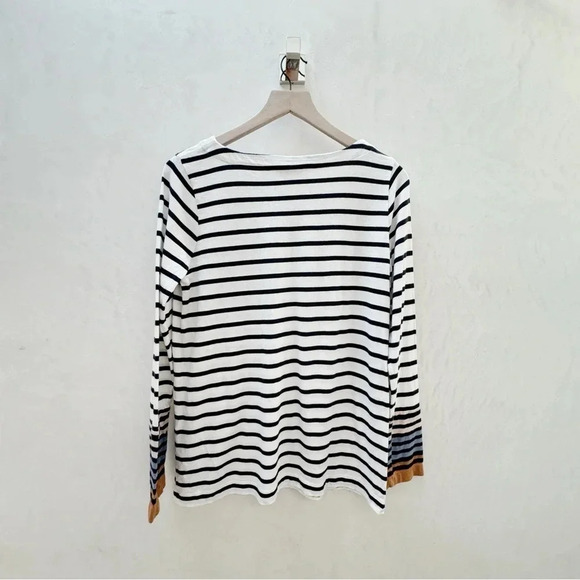 J. Jill || Women’s Modern Striped Boat Neck Long Sleeve Knit Shirt Small - Picture 2 of 12